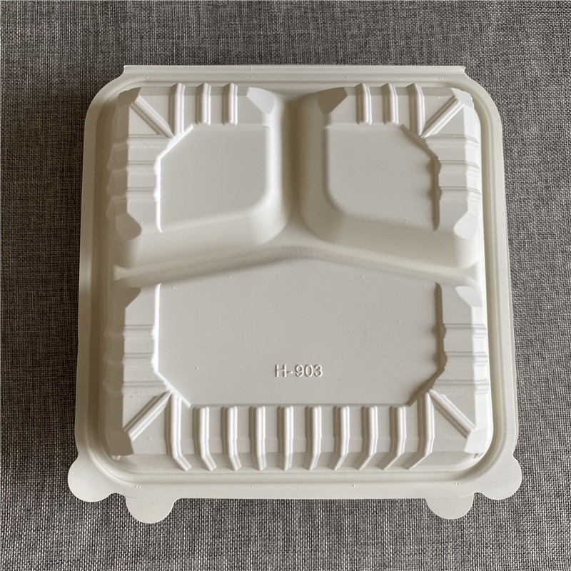 Cornstarch 9 inch 3 Compartment Food Packaging Custom Printed  Disposable-Buy cornstarch clamshell ,corn starch food container,cornstarch  fast food box,take away box,disposable box on Food Packaging-He